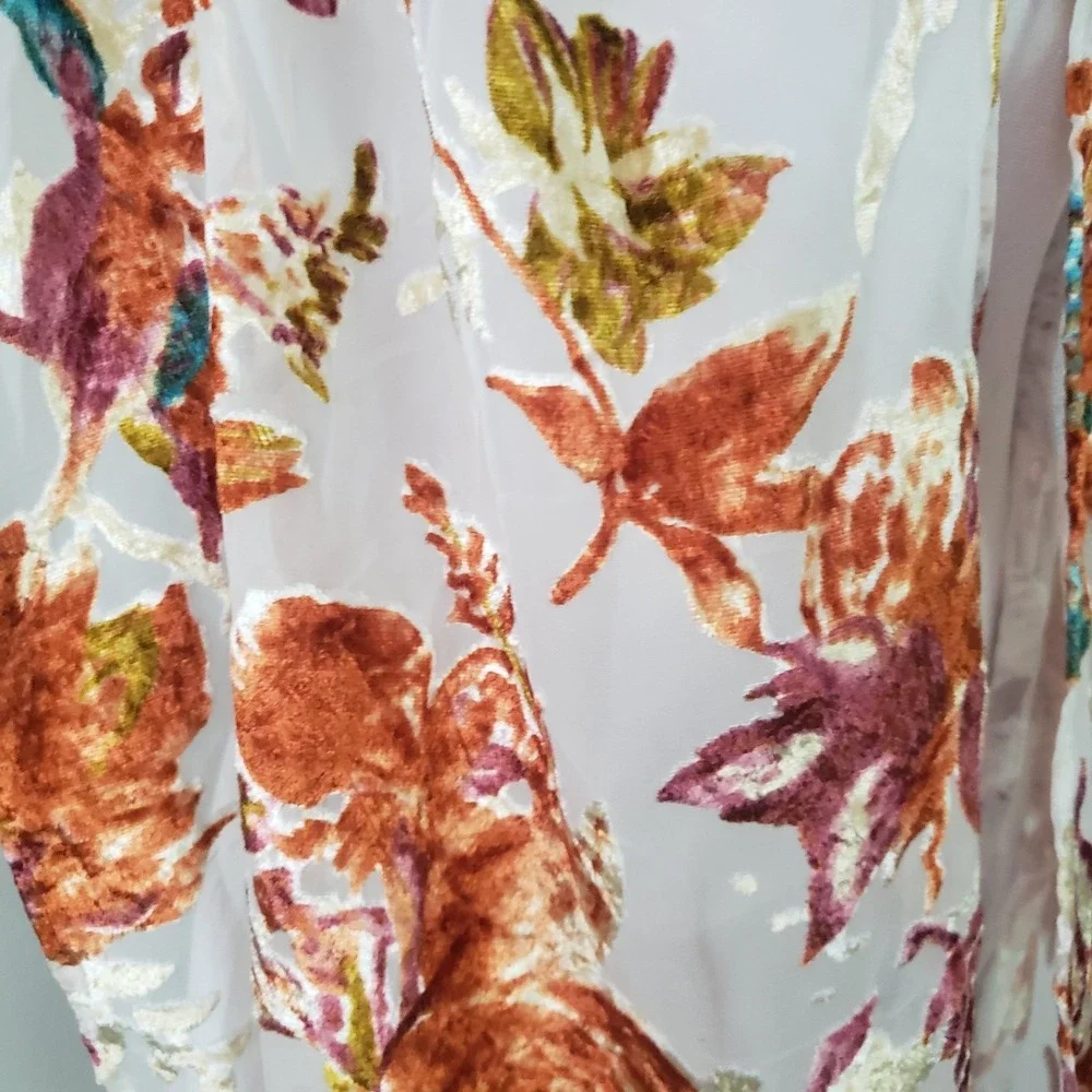 Krazy Kat Infinity Scarf Velvet Burnout Forest Fairy Sheer Fall Leaves Boho